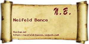Neifeld Bence névjegykártya